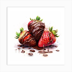 Chocolate Covered Strawberries Art Print