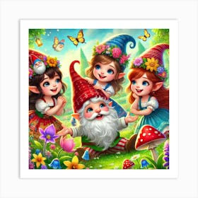 Gnome Family Art Print