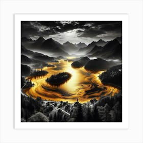 Golden Lake 2 Art Print