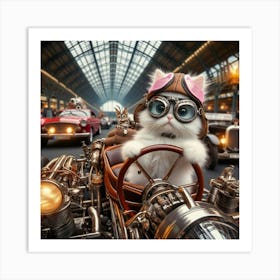 Steampunk Cat Art Print