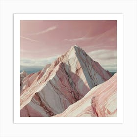 Default Pink And White Marble Mountain I Art 2 Art Print