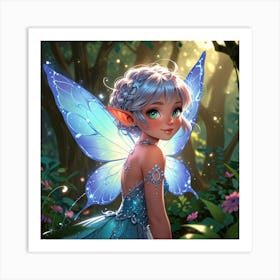 Fairy Girl In The Forest Art Print