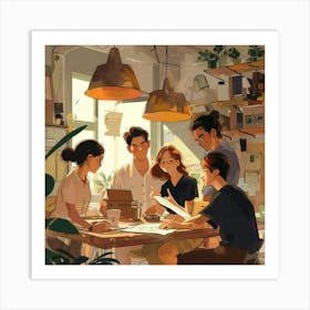 A Team Brainstorming Lofi Illustration 1718665794 1 Art Print