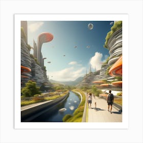 Futuristic City 253 Art Print