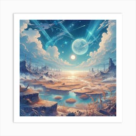 Galaxy Landscape Art Print