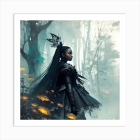 Black fairy Ai Art Print