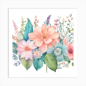 Watercolor Flowers Art Print