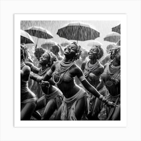 Dancers In The Rain 3 Art Print
