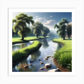 Peaceful Countryside River 2023 11 06t160905 Art Print