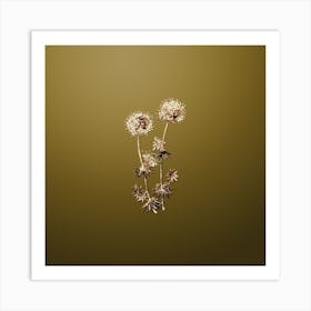 Gold Botanical Crucianella Flower Branch on Dune Yellow n.1292 Art Print