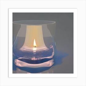 Candle In A Glass Art Print