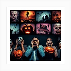 Halloween Masks Stock Photos & Royalty-Free Footage Art Print