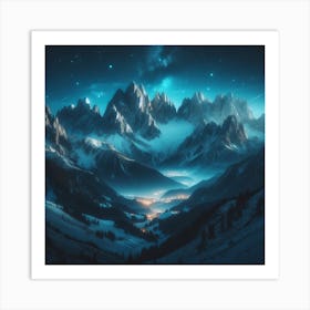 Night In The Mountains Art Print