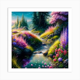 River Of Flowers Art Print