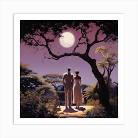 Moonlight Walk Art Print