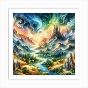 Fantasy Landscape Painting 2 Art Print