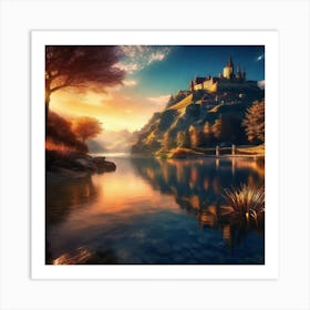 Castle By The Lake 5 Art Print