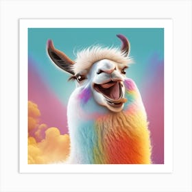 Rainbow Llama 1 Art Print