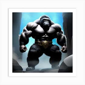 Gorilla In The Jungle 2 Art Print