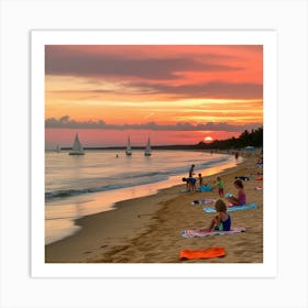 Sunset On The Beach 3 Art Print