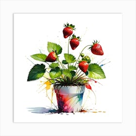 Strawberry Painting Art Print