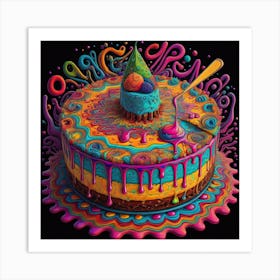 Cake Psychedelic Art Print