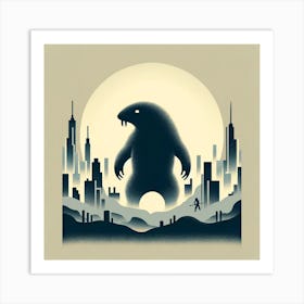 Monster In The City Art Print