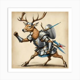 Deer In Armor 8 Art Print