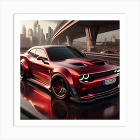 Metallic Red Dodge Hell Cat Full Body Kit 2 Art Print