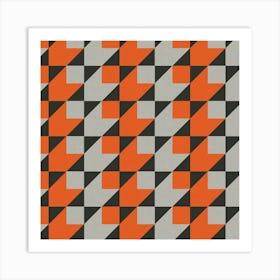 Bauhaus Geometric Orange Art Print