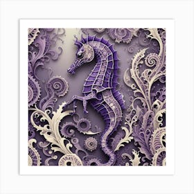 Purple Seahorse Art Print