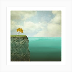 Tree On The Cliff Art Print