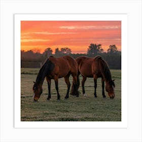 A Photo Of Horses Grazing On Grass In A 1mlpsow S52cks2 Q7e16g Mmyxtgtvs3we4ma2kskuoa Art Print