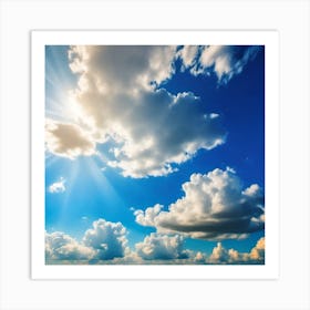 Blue Sky With Clouds 7 Art Print