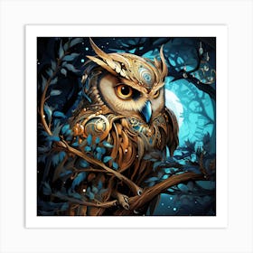 Clockwork Owl Art Print