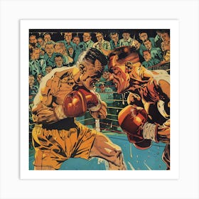 Clash of Titans. Boxing Match Image Art Print