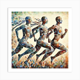 Running Men Art Print