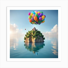 Balloons On The Island Art Print