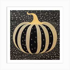 Yayoi Kusama Inspired Pumpkin Black And Orange 10 Art Print