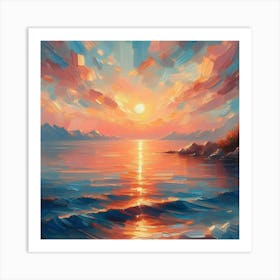 Sunset Over The Sea 1 Art Print