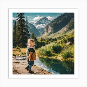 Little Girl In The Mountains 1 Art Print