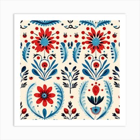 Floral Seamless Folk Art 1 Art Print