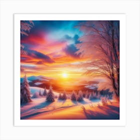 Winter Sunset 1 Art Print