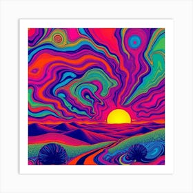 Psychedelic Sunset 1 Art Print