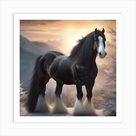 Clydesdale Horse Art Print