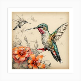 Hummingbirds 12 Art Print