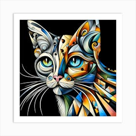 Abstract Cat Painting 10 Art Print