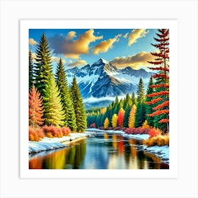 Autumn River Art Print