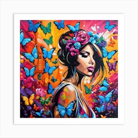 Butterfly Girl 16 Art Print