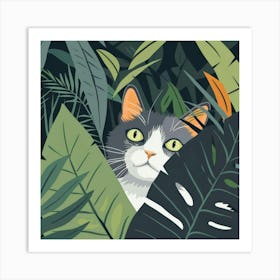 Cat In The Jungle 15 Art Print